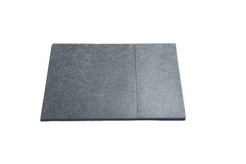 Charcoal flamed granite pavers